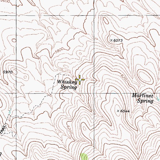 Topographic Map of Whiskey Spring, NV
