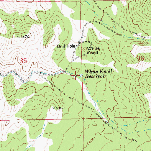 Topographic Map of White Knoll Reservoir, NV