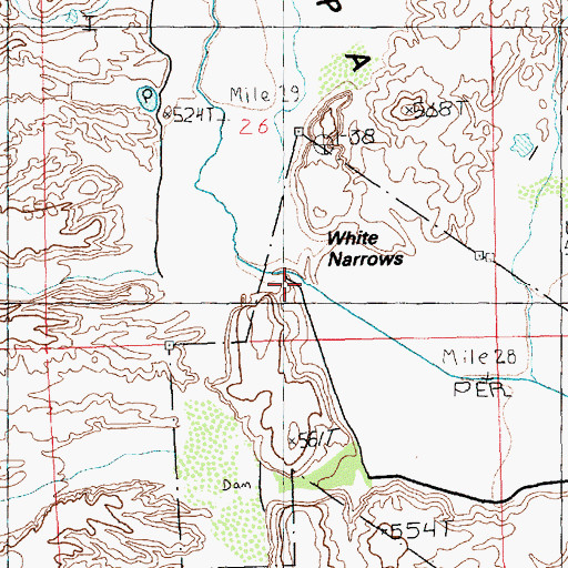 Topographic Map of White Narrows, NV