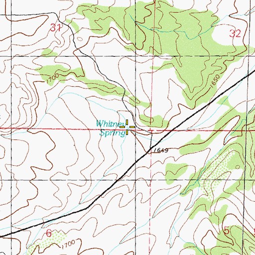 Topographic Map of Whitney Spring, NV