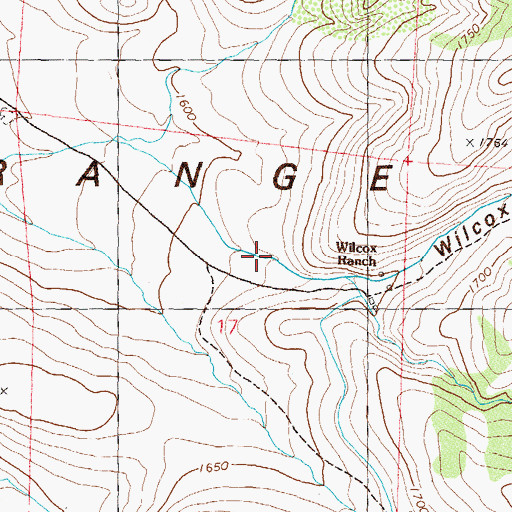 Topographic Map of Wilcox Canyon, NV