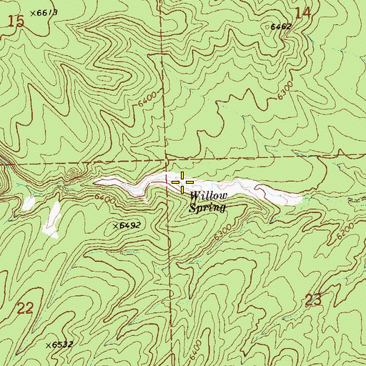 Topographic Map of Willow Spring, NV