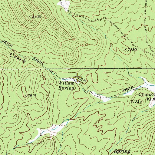 Topographic Map of Willow Spring, NV