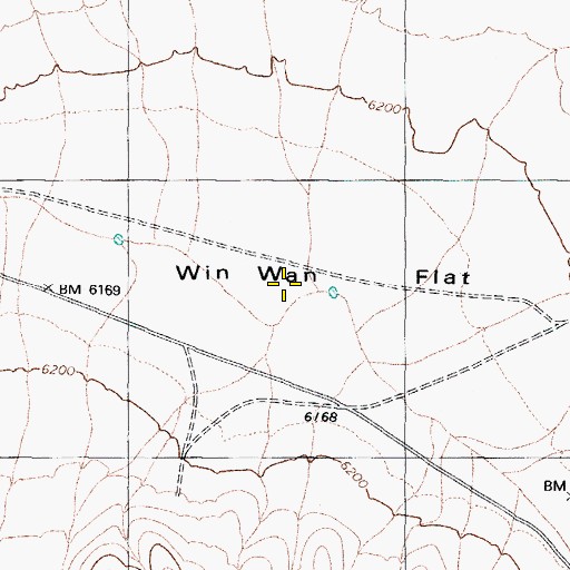 Topographic Map of Win Wan Flat, NV