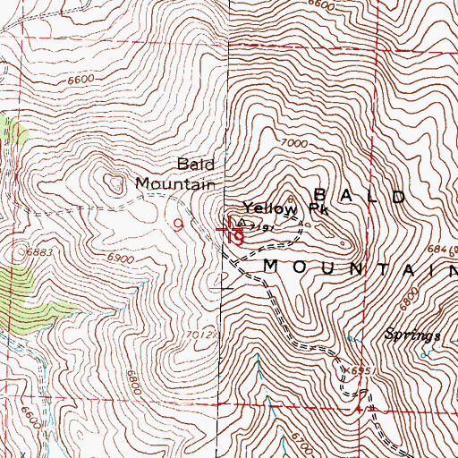 Topographic Map of Yellow Peak, NV