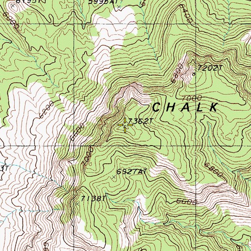 Topographic Map of Chalk Mountain, NV