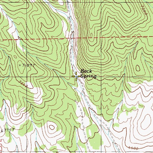 Topographic Map of Beck Spring, NV