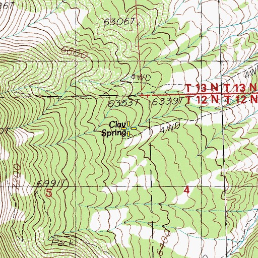 Topographic Map of Clay Spring, NV