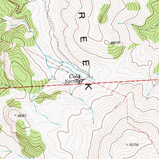 Topographic Map of Cold Springs, NV