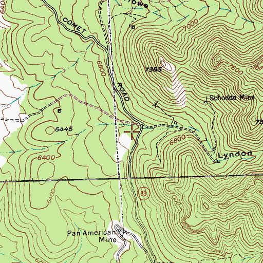 Topographic Map of Lyndon Gulch, NV