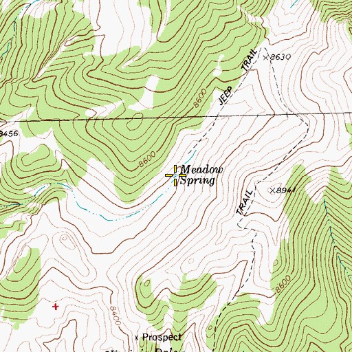 Topographic Map of Meadow Spring, NV
