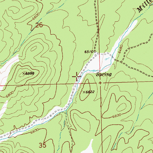 Topographic Map of Miller Canyon, NV