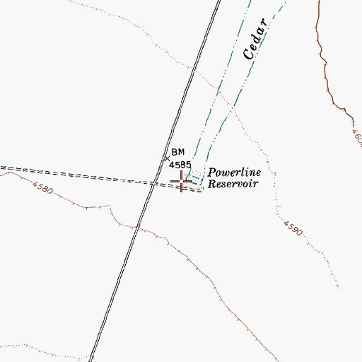Topographic Map of Powerline Reservoir, NV