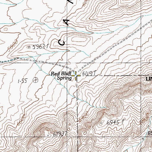 Topographic Map of Red Bluff Spring, NV