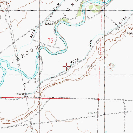 Topographic Map of Rock Dam Ditch Number 1, NV