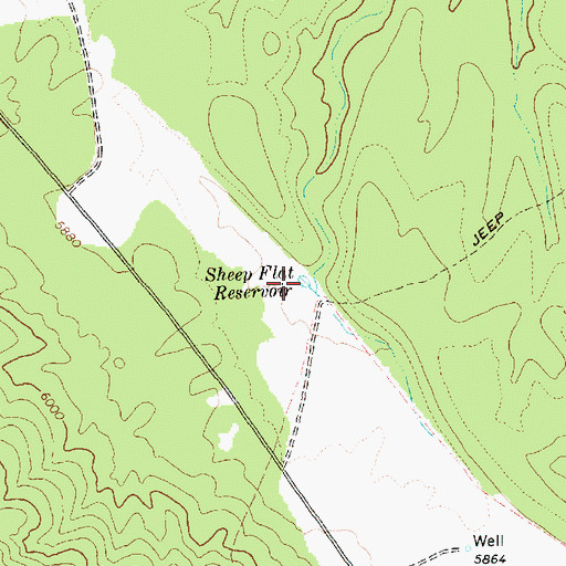Topographic Map of Sheep Flat Reservoir, NV