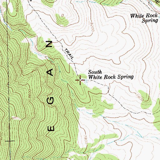 Topographic Map of South White Rock Spring, NV