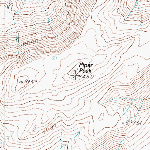 Topographic Map of Piper Peak, NV