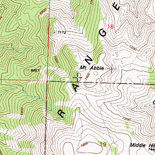 Topographic Map of Mount Abbie, NV