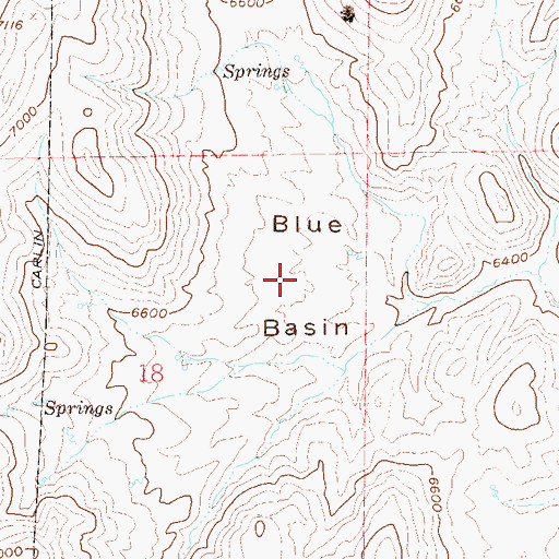Topographic Map of Blue Basin, NV