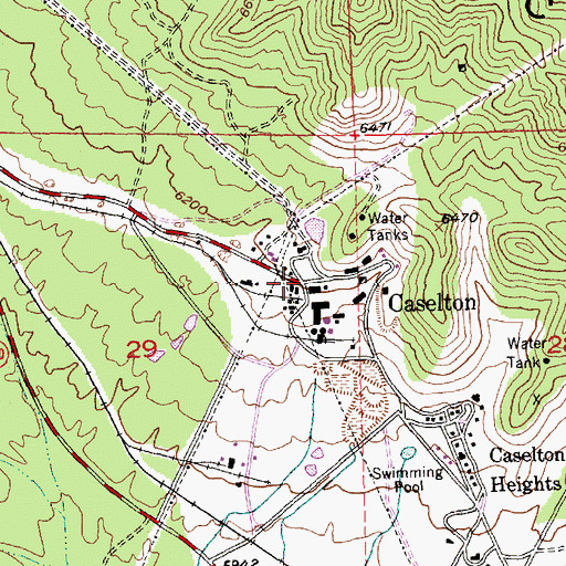 Topographic Map of Caselton, NV