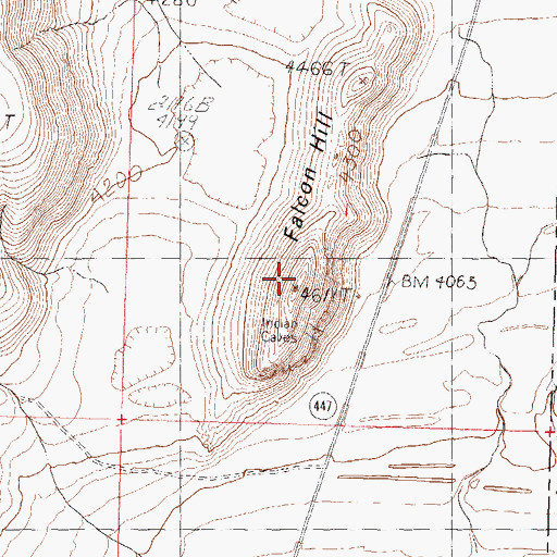 Topographic Map of Falcon Hill, NV
