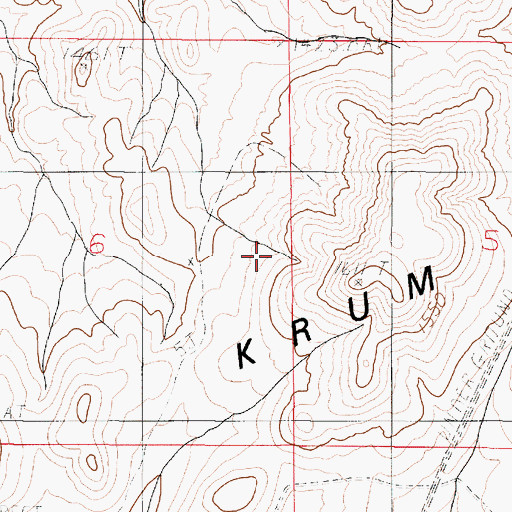 Topographic Map of Krum Hills, NV