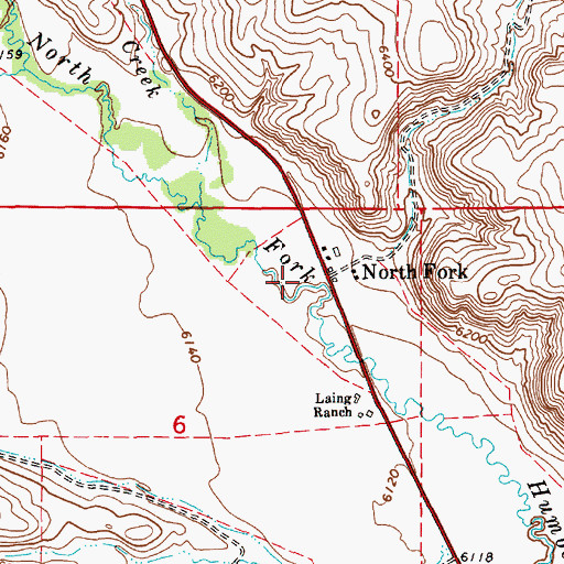 Topographic Map of North Fork, NV