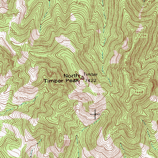 Topographic Map of North Timber Peak, NV