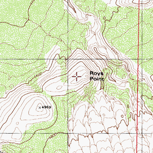 Topographic Map of Roys Point, NV