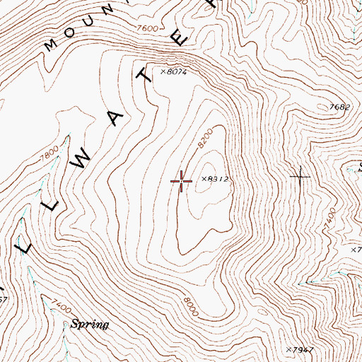 Topographic Map of Table Mountain, NV
