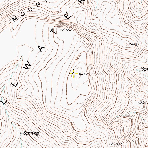 Topographic Map of Table Mountain, NV