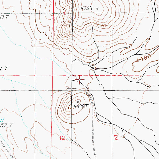 Topographic Map of Willow Creek, NV