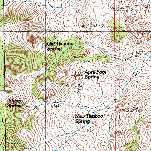 Topographic Map of April Fool Spring, NV