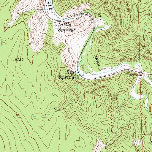 Topographic Map of Big Spring, NV