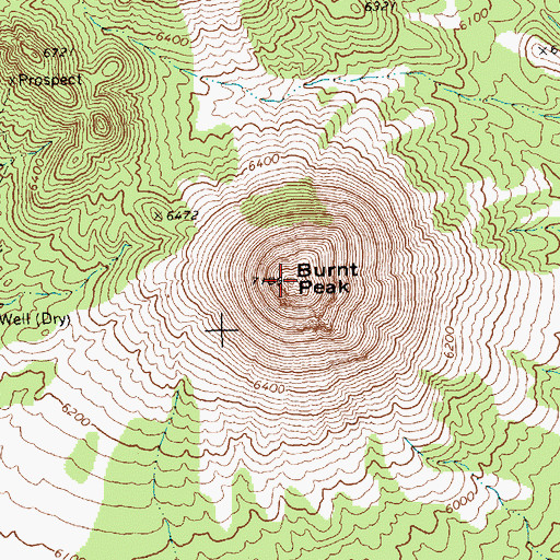 Topographic Map of Burnt Peak, NV