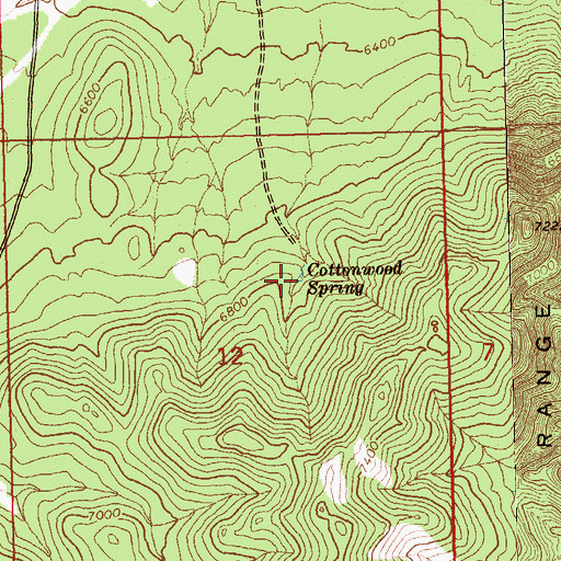 Topographic Map of Cottonwood Spring, NV