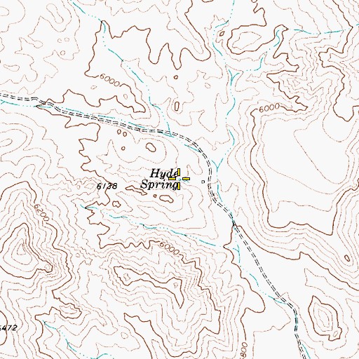 Topographic Map of Hyde Spring, NV
