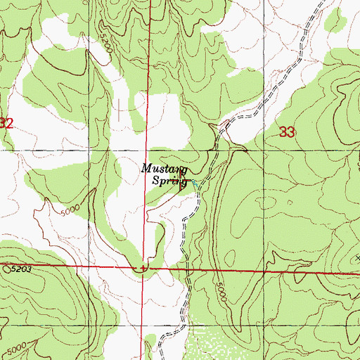 Topographic Map of Mustang Spring, AZ