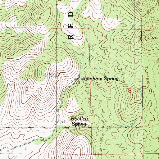Topographic Map of Rainbow Spring, NV