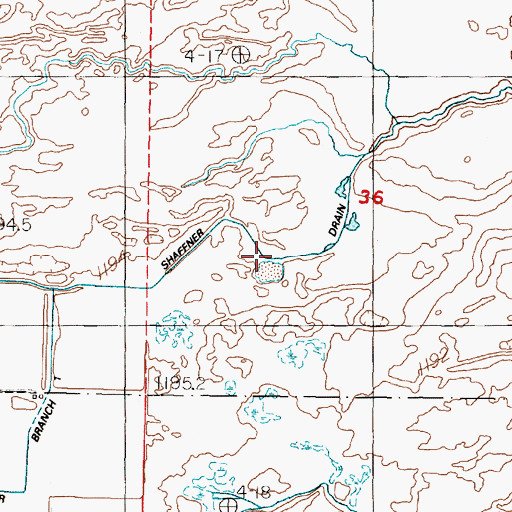 Topographic Map of Shaffner Drain, NV