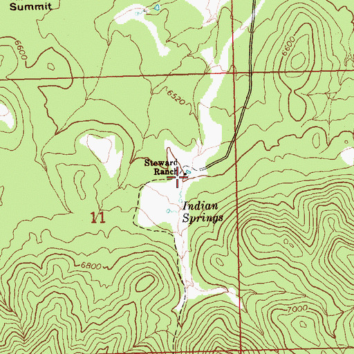 Topographic Map of Steward Ranch, NV