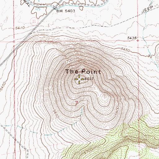 Topographic Map of The Point, NV