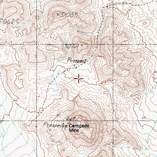 Topographic Map of Gumdrop Hills, NV