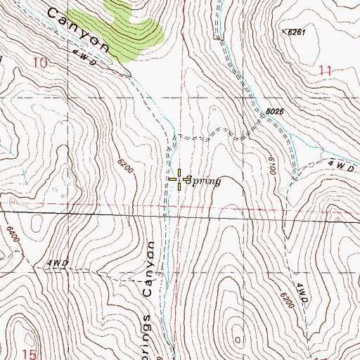 Topographic Map of Trough Spring, NV