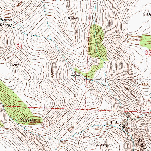Topographic Map of Company Spring, NV