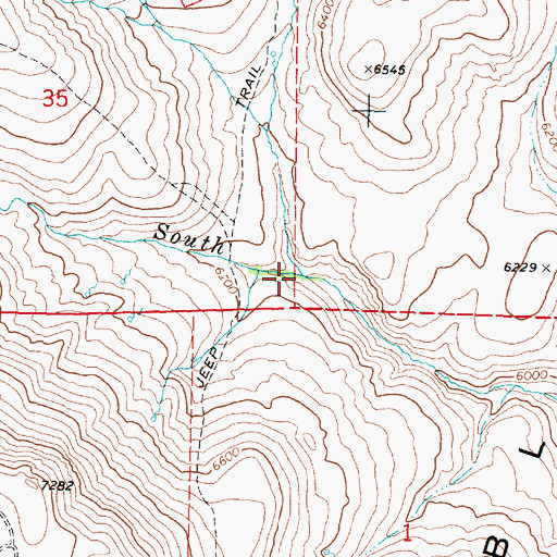 Topographic Map of West Branch Battle Creek, NV