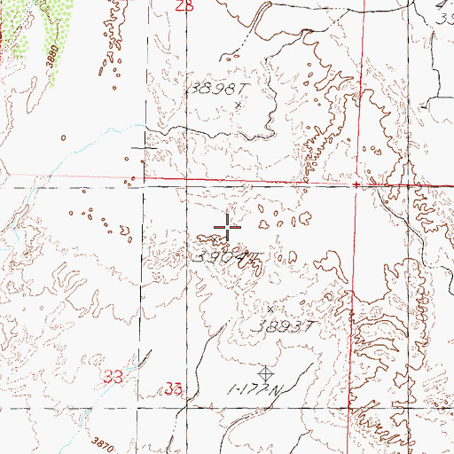 Topographic Map of Millers (historical), NV