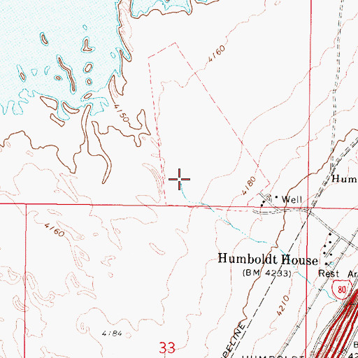 Topographic Map of Humboldt Creek, NV