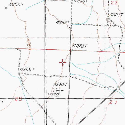 Topographic Map of Horse Caon Creek, NV